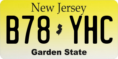 NJ license plate B78YHC