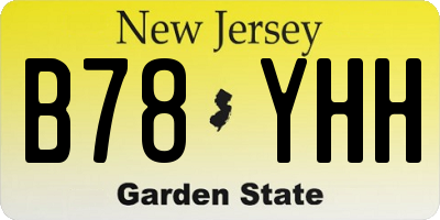 NJ license plate B78YHH