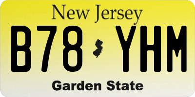 NJ license plate B78YHM