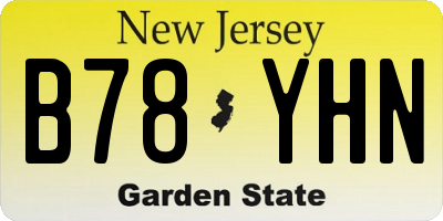 NJ license plate B78YHN