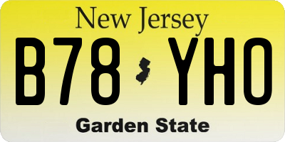 NJ license plate B78YHO