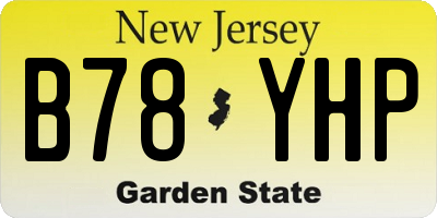 NJ license plate B78YHP