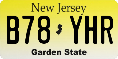 NJ license plate B78YHR