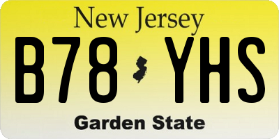 NJ license plate B78YHS
