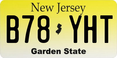 NJ license plate B78YHT