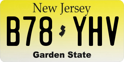 NJ license plate B78YHV