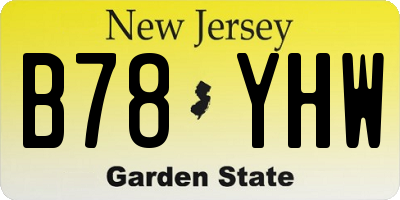 NJ license plate B78YHW