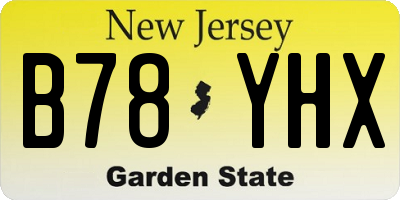 NJ license plate B78YHX