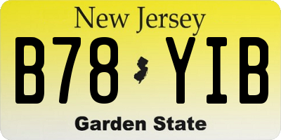 NJ license plate B78YIB