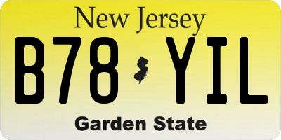 NJ license plate B78YIL