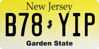 NJ license plate B78YIP