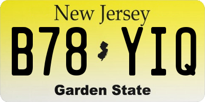 NJ license plate B78YIQ