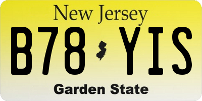 NJ license plate B78YIS