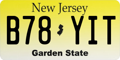 NJ license plate B78YIT