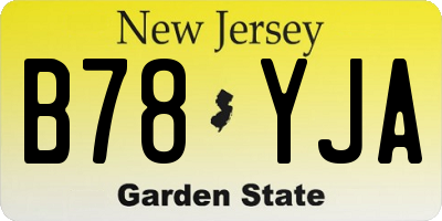 NJ license plate B78YJA