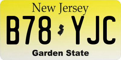 NJ license plate B78YJC