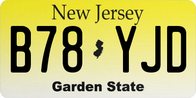 NJ license plate B78YJD