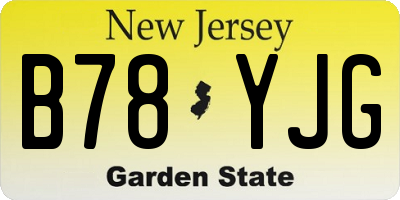 NJ license plate B78YJG