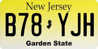 NJ license plate B78YJH