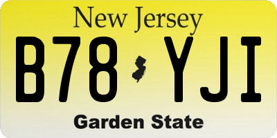 NJ license plate B78YJI