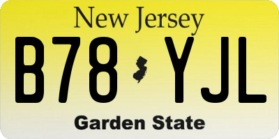 NJ license plate B78YJL