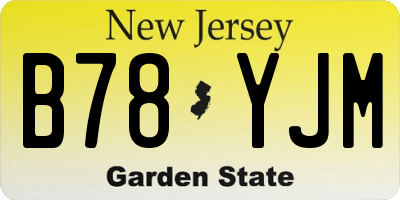 NJ license plate B78YJM