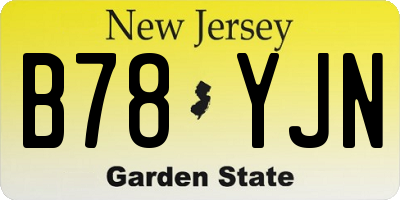 NJ license plate B78YJN