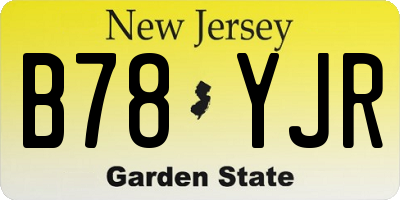 NJ license plate B78YJR