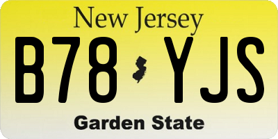 NJ license plate B78YJS