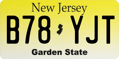 NJ license plate B78YJT