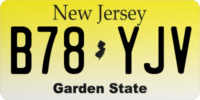 NJ license plate B78YJV