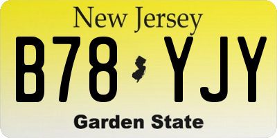 NJ license plate B78YJY
