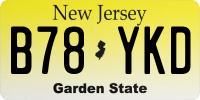NJ license plate B78YKD