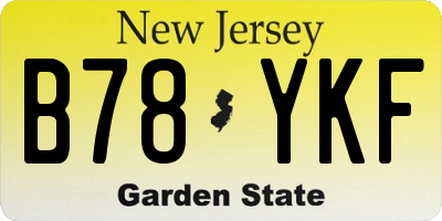 NJ license plate B78YKF