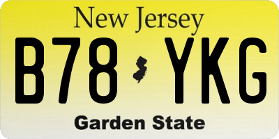 NJ license plate B78YKG