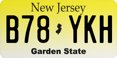 NJ license plate B78YKH