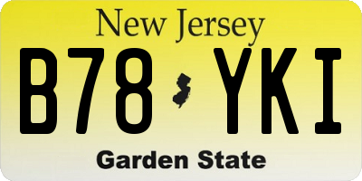 NJ license plate B78YKI