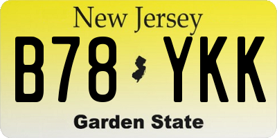 NJ license plate B78YKK