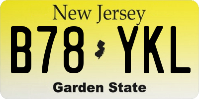 NJ license plate B78YKL