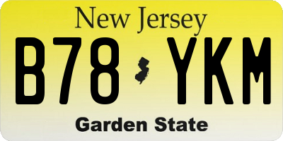 NJ license plate B78YKM
