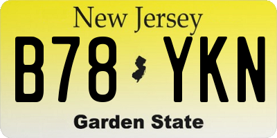 NJ license plate B78YKN