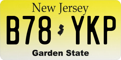 NJ license plate B78YKP