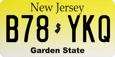 NJ license plate B78YKQ