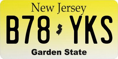 NJ license plate B78YKS