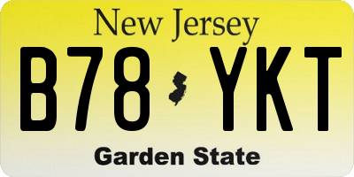 NJ license plate B78YKT
