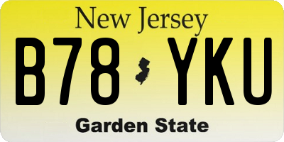 NJ license plate B78YKU