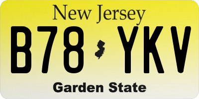 NJ license plate B78YKV