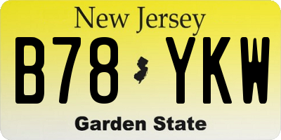 NJ license plate B78YKW