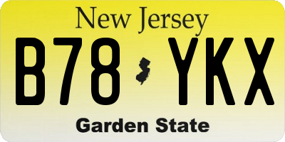 NJ license plate B78YKX