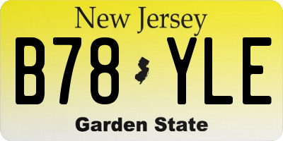 NJ license plate B78YLE